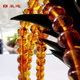 Haoying Fushun amber west open-air old material bracelet first-hand source handmade beads 108 plant amber 8MM