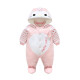 Karawa baby jumpsuit autumn and winter thickened cotton clothes baby clothes winter clothes for men and women baby clothes infants and young children going out clothes pink strawberry 59cm