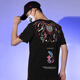 天龙致尊（Denon supreme）短袖t恤男装潮牌夏季中国风凤凰刺绣半袖纯棉宽松情侣上衣国潮T恤 681黑色 L码(建议115-135斤)