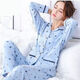 
Pure cotton pajamas women's long-sleeved spring and autumn suit summer cardigan large size middle-aged home clothing 842 XL suitable for 120-140Jin [Jin equals 0.5 kg]