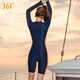 361 swimsuits for women covering their belly and making them look slim and one-piece five-point conservative flat-angle one-piece new hot spring swimsuit swimsuits, black and gray (swimming suit + swimming cap) L (recommended weight 49kg-54kg)