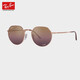 雷朋（RayBan）男女款太阳镜JACK偏光不规则形金属框渐变康目色墨镜0RB3565礼物 9202G9玫瑰金框红色渐变偏光片 尺寸53