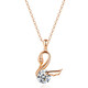 Eoth18k gold moissanite diamond little swan necklace girl clavicle chain rose gold pendant birthday gift for girlfriend 18k gold moissanite pendant + S925 chain + certificate