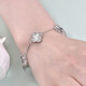 Hijin Jewelry Platinum Bracelet Women's Platinum PT950 Four-leaf Clover Bracelet Five-Flower Bracelet Fashionable Shining Gift for Girlfriend 10.35g Length Approximately 16-18cm