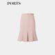 PORTS Women's Autumn New Gentle Style Belt Decoration Hip Fishtail Skirt ALN8S001JWP048 Pink XS (2)