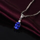 O'Meara Light Luxury White Gold Diamond Necklace Natural Tanzanite Blue Gemstone Pendant Fashionable K Color Gold Clavicle Chain 2.2 Carat Tanzanite Necklace (Including Chain)