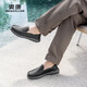 Aokang official men's shoes spring new business casual shoes men's versatile soft sole slip-on convenient commuting shoes 1243321061 black 41
