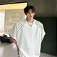 
QGF high street wind high gram heavy shoulder pad trendy brand short-sleeved T-shirt for men and women summer couple loose T-shirt simple half-sleeved top DSA070-CD1049 white XL [recommended 120-135Jin [Jin equals 0.5 kg]]