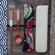 Japanese-style four-season environmental protection set chopsticks spoon fork cloth bag set winding wooden spoon chopstick set Japanese style portable tableware creative gift brown dot bag + chopsticks + spoon (brown) (wheat straw box)