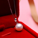 Drops of water pearls without chain single pendant 18k gold holder with round freshwater pearl DIY matching practical gift 10.0-11.0mm pearl + white 18k gold holder