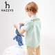 HAZZYS brand children's clothing boys summer new style simple thin and breathable classic lapel short-sleeved shirt color bar 110
