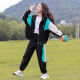 
Disney brand children's clothing girls internet celebrity sports suit autumn clothes new style mid-large children's fashionable sweatshirt girls spring and autumn two-piece set BQ1389 gray 130