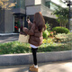 Oudihui 2026 new winter new cotton-padded jacket for women, thickened bread jacket, down jacket, women's cotton-padded jacket, lamb wool splicing jacket, coffee color M, recommended 85-120 Jin Jin equals 0.5 kg