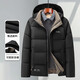 Veste en coton de graphène pour veste en coton pour hommes épaissis de veste chaude à grande taille de grande taille avec chapeau 2858 Black 2xl [poids 120-140jin [Jin est égal à 0,5 kg]]]