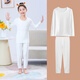 Feng Lingniao Children's White T-shirt Tight Flesh Color Dance Suit Girls White Bottoming Shirt Suit Middle School Uniform for Boys, Plus Velvet (White Suit) 120 cm (If you want a close fit, don't buy a big one)