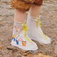 Couverture de botte de pluie de la pluie pour enfants de Lemonkid Cover de chaussure de pluie à fond plat garçons et filles couverture de chaussures imperméables anti-glipt Leco Huang S