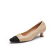 Rote Libelle Little Flavor High Heels Neue Frauenschuhe Quadrat Zehen Dicke Heels Pendler Lederschuhe Professionelle Single -Schuhe WTB13659 Yellow 39