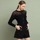 Pipi Dog New Summer Three-dimensional Relief Machine Embroidered Hollow Beaded Knitted Jacket Women's Cardigan 701 Black L (165)