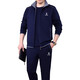 Playboy sports suit men's three-piece set spring and autumn new style dad suit large size middle-aged and elderly casual running sports suit 3937 dark blue [spring and autumn three-piece set] L [recommended 100-120 Jin [Jin equals about 0.5 kg]]