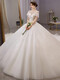 Orihime Hochzeitskleid 2025 neuer Stil des Brauttemperaments, Vollland-Haupthandschuhe dicke Arme Einschuldes Schwanz-Hochzeitskleid Prinzessinstil, Volllandstil + Rock + Schleier 3xl Größe mehr als 130 Jin [Jin gleich 0,5 kg]