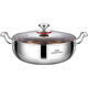 Mrs. Huachu extra thick 316L stainless steel hot pot soup pot mandarin duck pot shabu-shabu household large capacity gas stove induction cooker special pot antibacterial 316 30cm extra thick uncoated 30cm