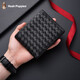 Hush Puppies genuine leather wallet men's business commuting personality braided pattern multi-card wallet birthday gift red gift box HC-1311755W-576