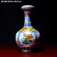 Xindeheng Jingdezhen ceramic wine bottle wine jar empty bottle blue and white porcelain ball bottle appreciation bottle glaze colored plum antique 2Jin Jin equals 0.5 kg blue and white peony appreciation bottle