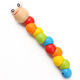 Variedad de madera creativa Caterpillar Vaquera colorida Educación temprana Juguetes Educativos Juguetes para niños Toy de color infantil Gorra Tworm