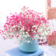 AIMAN Gypsophila dried bouquet for home decoration, living room and bedroom decoration, flower arrangement, eternal freshness, birthday gift with vase, Gypsophila white + pink + white porcelain bottle, dried flower bag