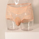 Bas de sous-vêtements masculins basses sous-vêtements en dentelle sexy Mesh élastique ultra-mince respirant d'été complexe complet transparent grand taille (couleur de peau) (xl) recommandé 100-130jin [Jin est égal à 0,5 kg] (ouverture)