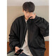 Digada autumn and winter jacket men's flight jacket men's cotton jacket men's plus velvet thickened baseball uniform men American retro couple TMZXF-W04 gray (spring and autumn style) 3XL [Suggested 150-170Jin [Jin equals 0.5 kg]]