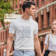 
Mr. Bu spring and summer new men's short-sleeved T-shirt trendy round neck casual men's cool clothes AT12111 White L (175)