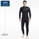 DIVE&SAIL 3mm professional scuba diving suit 5mm plus velvet warm one-piece long-sleeved surfing cold-proof jellyfish thickened winter swimsuit 4131M-3MM men's black B XL