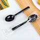 Fangcaodi disposable spoons 80 pieces long handle spoon small spoon fast food dessert coffee black spoon individually packaged