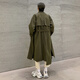 Mid-length windbreaker for men, fat, plus size plus size trendy jacket Korean version casual loose over-knee spring and autumn clothing Hong Kong style 9925 military green XL 170-220Jin [Jin equals 0.5 kg]