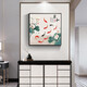 Xiaolulin Chinese style Jiuyu drawing decoration painting restaurant painting study office tea room hanging painting entrance entrance cabinet living room mural 15915 surplus year after year tempered crystal porcelain 70*70 black frame