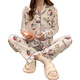 
REJIP spring and autumn cotton pajamas women ins cute cartoon lapel cardigan loose thin style can be worn outside home clothing set 9227 XL