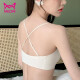 Catman 2-pack sports bra for women, thin, no rims, traceless one-piece bandeau, anti-exposure vest, beautiful back girl bra W5839 black + skin color L