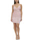 GUESS Women's Velvet Bilateral Sequin Mini Dress Blush Multi 8
