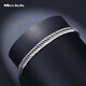 Miss JuJu PT950 platinum bracelet men's platinum horsewhip bracelet, large and thick 12-cut Xiping bracelet (in stock) weighs 25.77 grams, is 21cm long and about 5.8mm wide