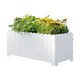 Flower box outdoor courtyard balcony vegetable planting plastic anti-corrosion flower trough extra large rectangular fence custom planting box white length, width and height 100*40*40cm