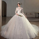 Robe de mariée de maquillage rouge 2025 Nouvelle mariée du corps principal Bodal Tapon de l'industrie lourde haut de gamme Français manches extérieures Champagne Light Champagne M Full M M