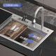 MKFR (MKFR) dishwasher sink integrated kitchen fully automatic household embedded ultrasonic washing pot fruits and vegetables dishwasher with no cleaning. Added sink Black Flying Rain Right
