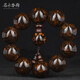 Mingmuxiangfu Hainan Huanghuali 25mm water ripple tiger skin pattern Buddhist bead bracelet for men No. D8010