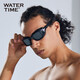 WATERTIME/水川 泳镜近视防雾大框游泳镜男女游泳眼镜专业训练黑色300度