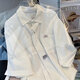 Bomi Tu (BOMITU)-Short-sleeved shirt men's loose and versatile casual half-sleeved top handsome student Hong Kong style five-point sleeve summer jacket white L