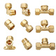 Accesorios de tubería de cobre xmsj 1216 tubería plástica de aluminio 4 puntos 6 puntos Accesorios de ajuste Válvula de agua solar Válvula Direct Codo TEE 12164 Puntos Codo de codo de igual diámetro