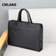Cmlang Briefcase Men's Business Handbag Men's Canvas Casual Large Capacity Oxford Cloth Computer File Bag Handbag Black No Straps on the Back