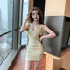 Xushansi Nachtclub sexy Frauenkleidung schlanker Nachtclub sexy Kleid Bad Massage Rock Kleidertechniker Arbeit Kleidung orange l l