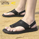 Deutsche Kamel-dynamische Männersandalen für Sommer neue lässige Strandschuhe weiche Sohle Nicht-Schlupf-Sandalen Dual-Purple-Sandalen Clip-In Flip Flopslip 3880 Schwarz (Sportschuhgröße) 39